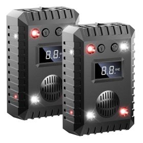 2 Pack Under Hood Ultrasonic Rodent Repeller Rodent Chaser for Vehicle Indoor Mouse Wildcat Control with 3 Power Supplies Strobe Light Alarm Soun