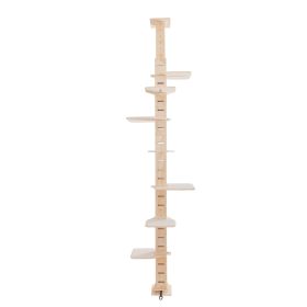 9' Adjustable Height Floor-to-Ceiling Cat Tree, Multi-Level Cat Vertical Cat Condo