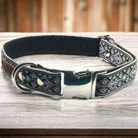 Regal Paws Cotton Dog Collar: Personalised Pup Elegance (size: Medium  (31-50cm))